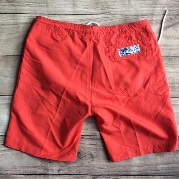 Orange Men’s Draw String Velcro Hybrid Swim Trunk Board Shorts